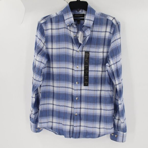 NWT Banana Republic shirt Men's XS Crinkle Slim Fit Untucked lightweight casual - Picture 2 of 12